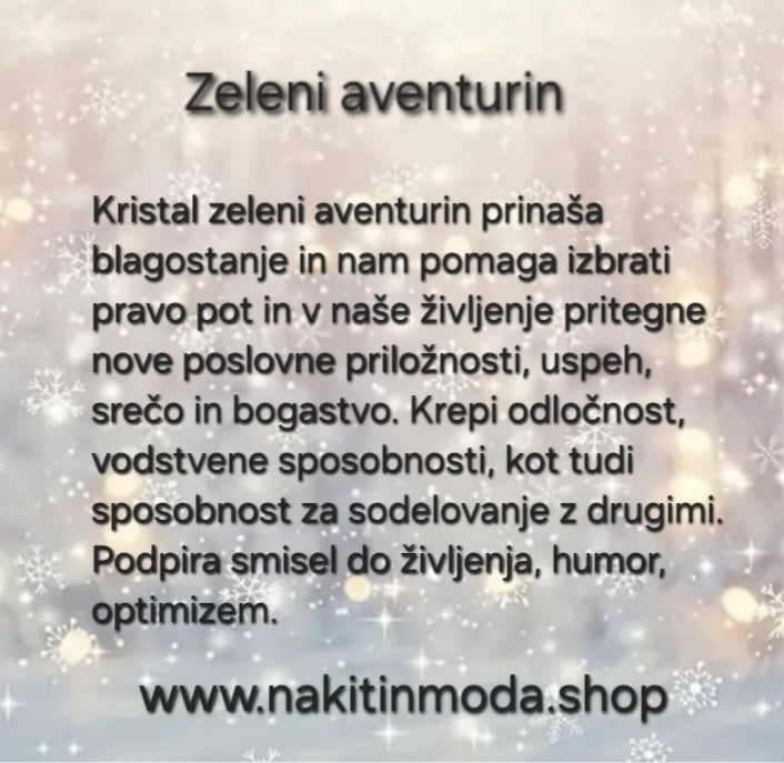 Uhani zeleni aventurin