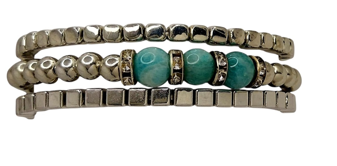 Elegantne zapestnice Amazonit komplet