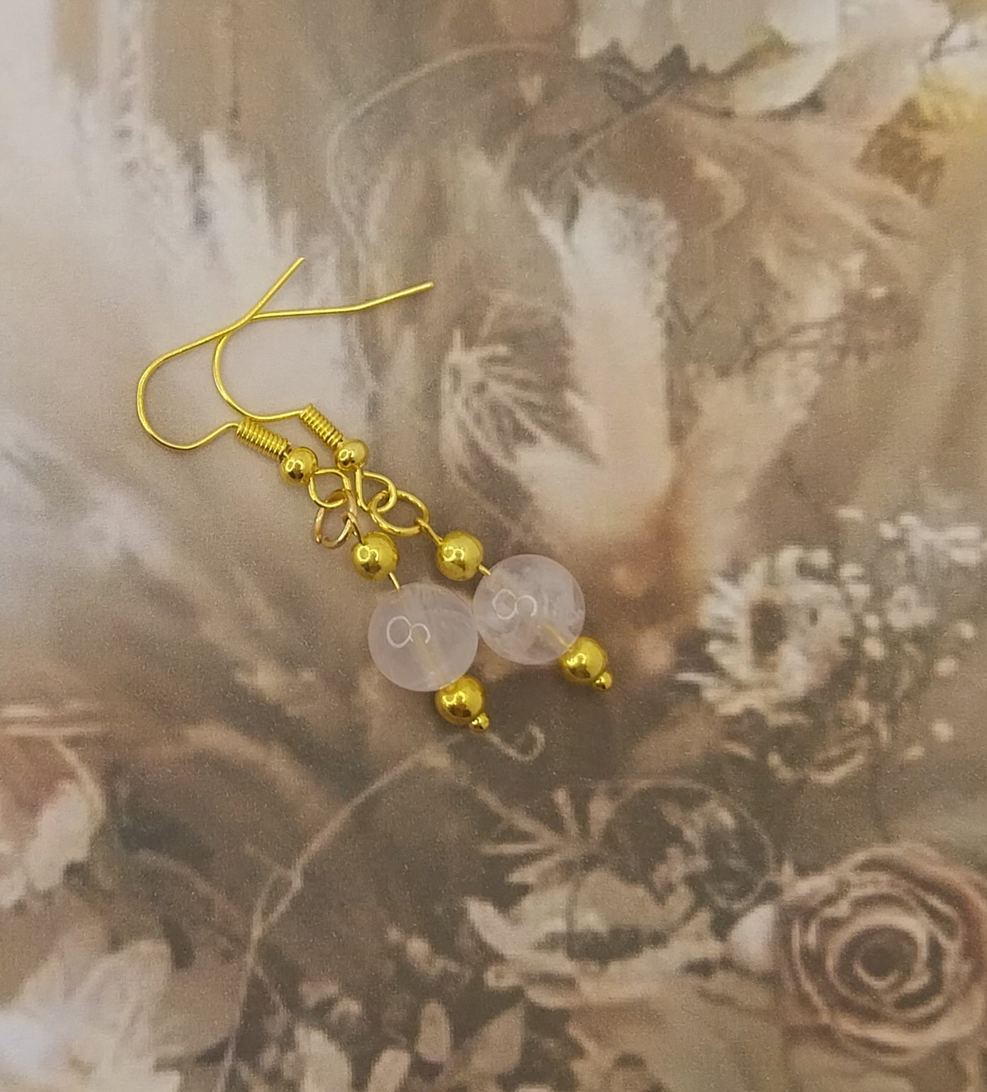 Uhani rose quarz kristal ljubezni