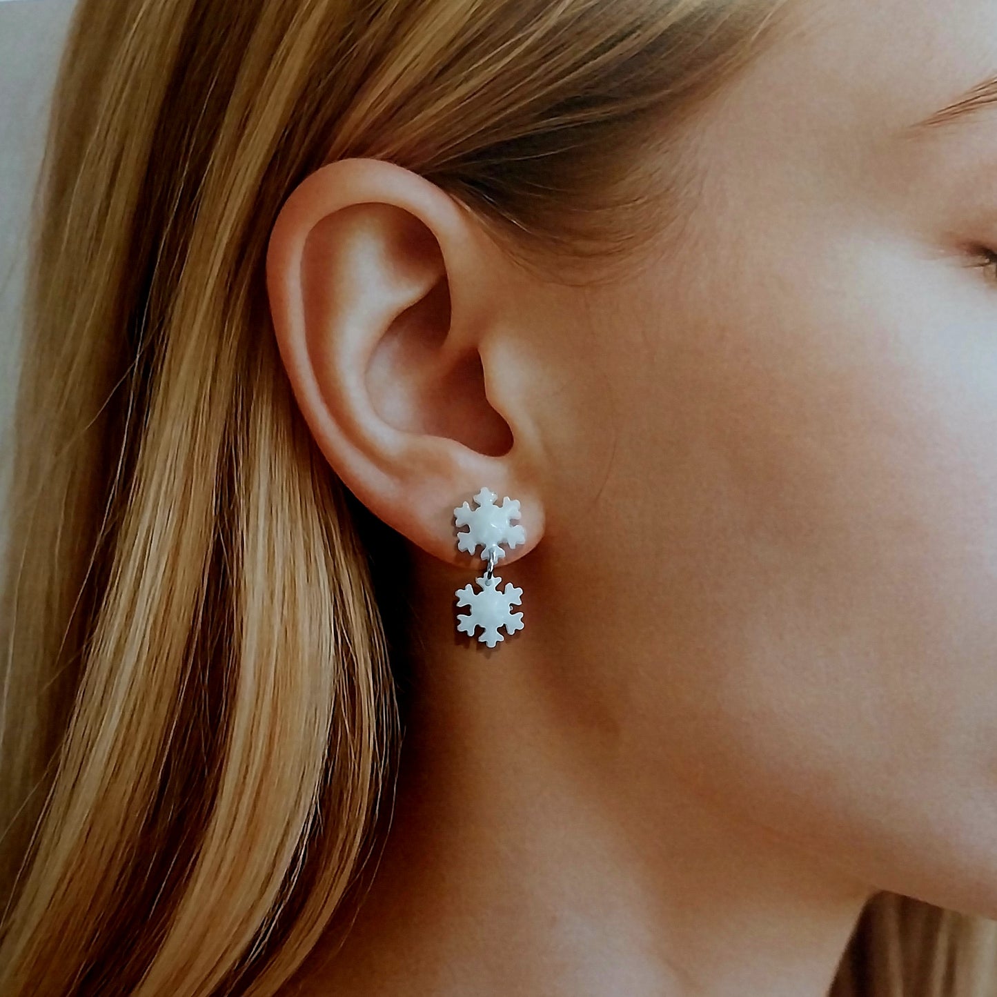 Snežinke vtični uhani