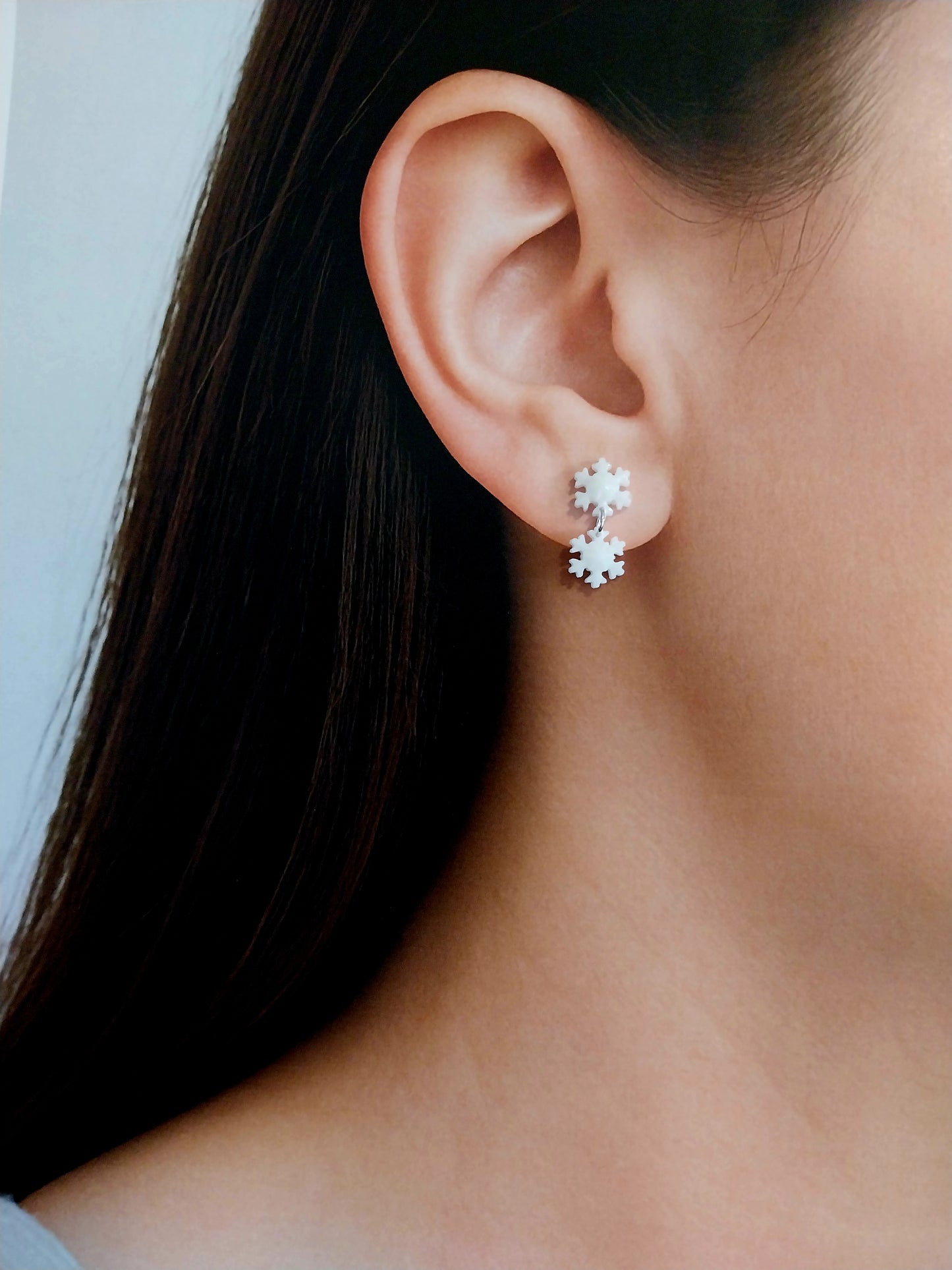 Snežinke vtični uhani