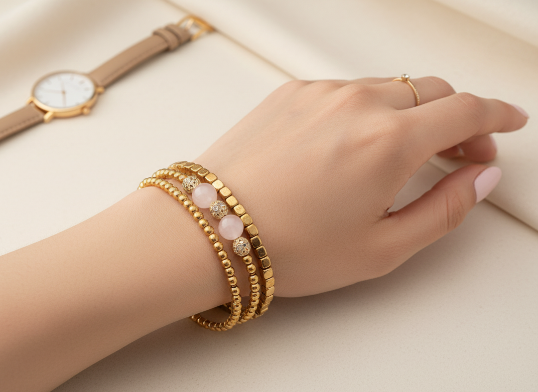 Zapestnica iz poldragega kamna roževec , komplet