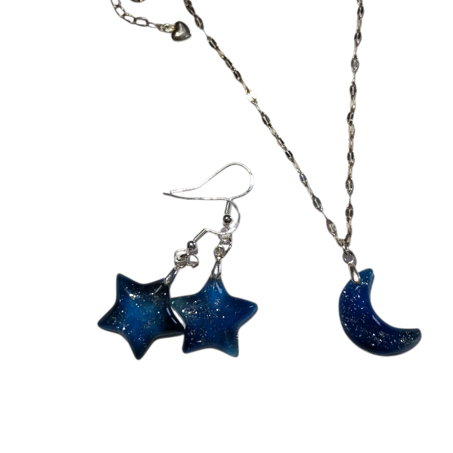 Srebrni komplet verižica in uhani Moon light
