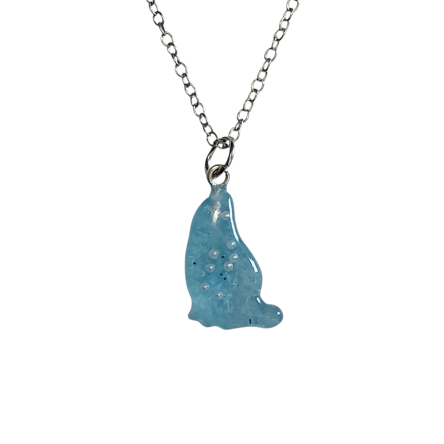 Verižica z baby nogico modra