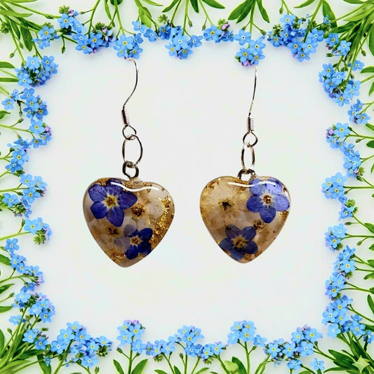 Uhani spominčice forget me not