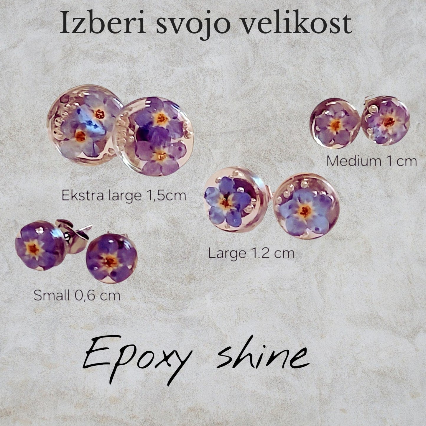 Uhani Forget me not spominčice