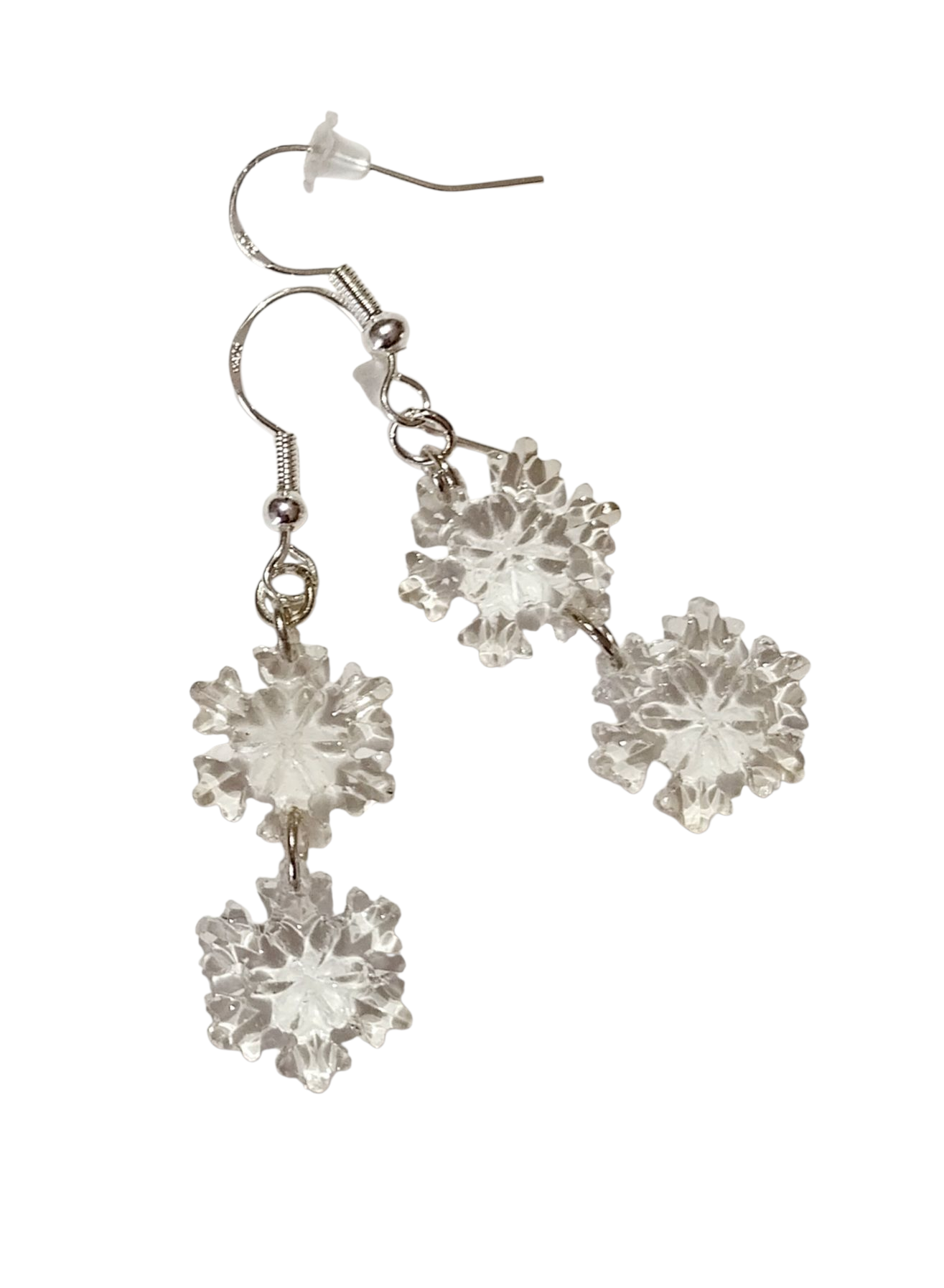 Srebrni uhani Snežinka