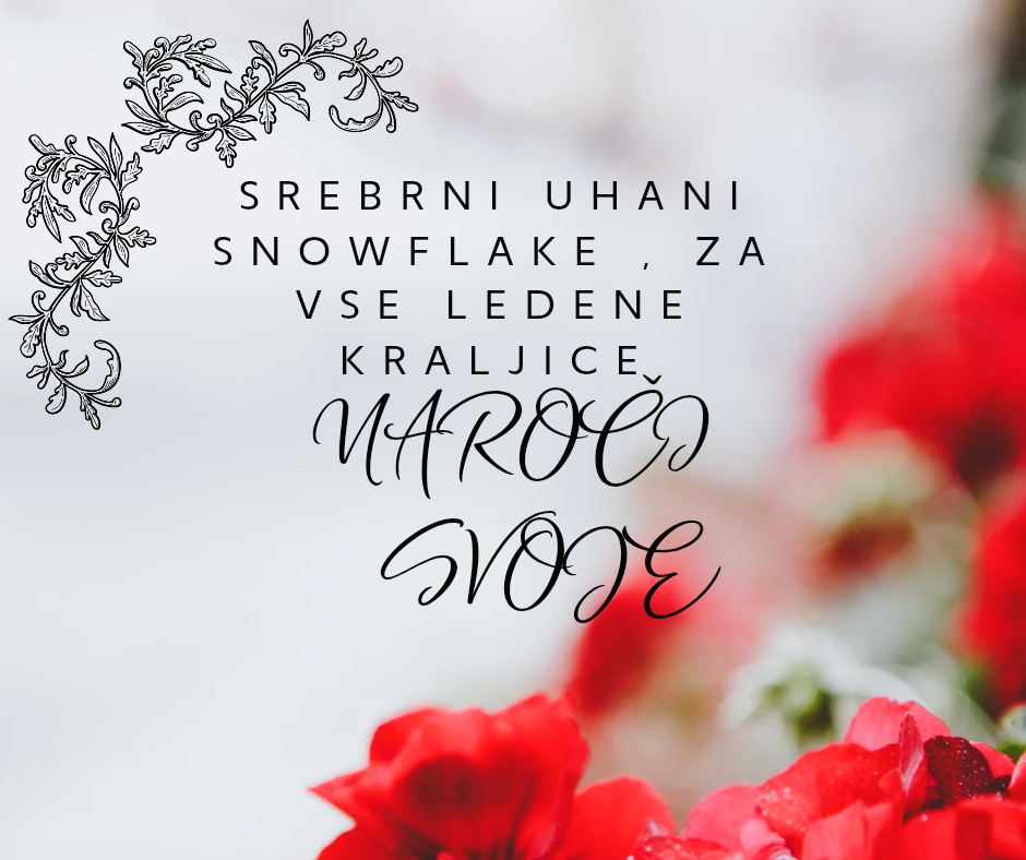 Srebrni uhani Snežinka